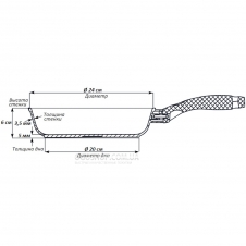 Сковорода Биол Lux 2417P (24 см)