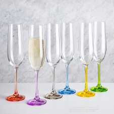 Набір келихів для шампанського Bohemia Rainbow 40729 / 190S / D4641 (190 мл)