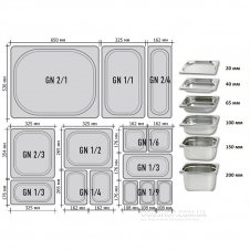 Гастроёмкость GN 1/2 Budget Line Hendi 800324 (Н-65 мм)