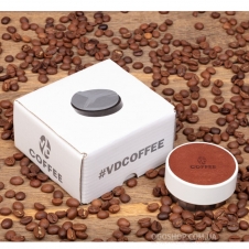 Вирівнювач для кави VD Leather (коричневий) 8173 (58 мм)