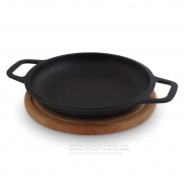 Сковорода чавунна Биол порційна з дошкою 02042D (22 см)