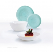 Столовий сервіс Luminarc Ammonite Turquoise & White P9909 (19 предметів)