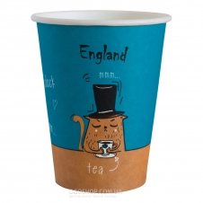 Стакан паперовий Культура England 400 мл 50шт / уп (16/800) (КВ90 / РОМБ90)