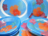 Столовий сервіз Luminarc Carine Hibiscus Blue E9314 (19 предметів)