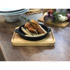 Сковорода чугунная с досточкой Brizoll H1625-Д (16 см)