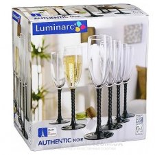 Набір келихів для шампанського Luminarc Authentic Noir H5659