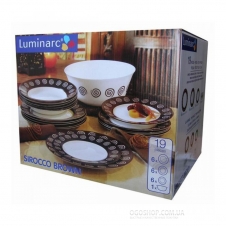 Столовий сервіс Luminarc Sirocco Brown N4867 (19 предметів)